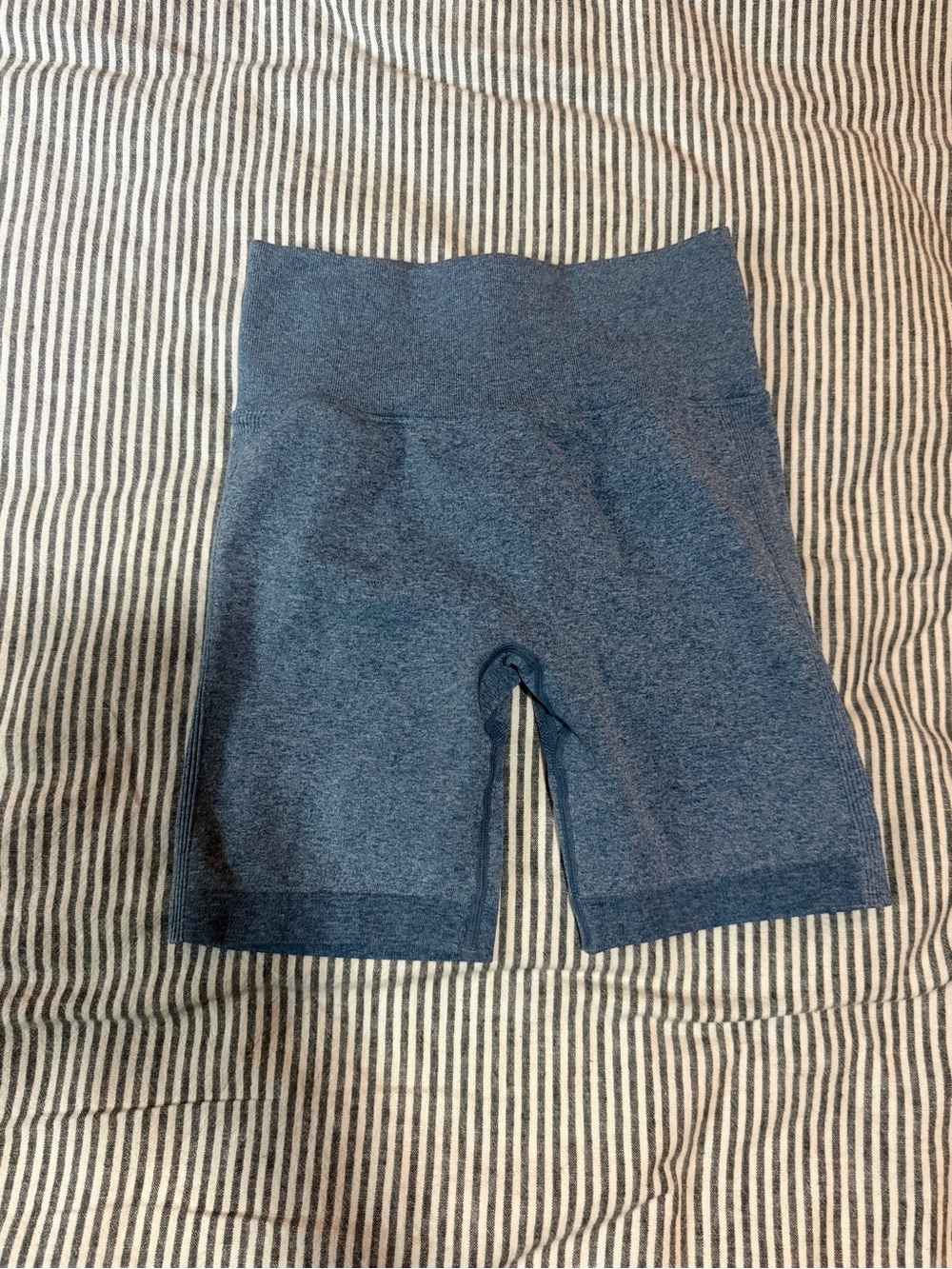 Seamless High-Waist Bike Shorts - Heather Navy